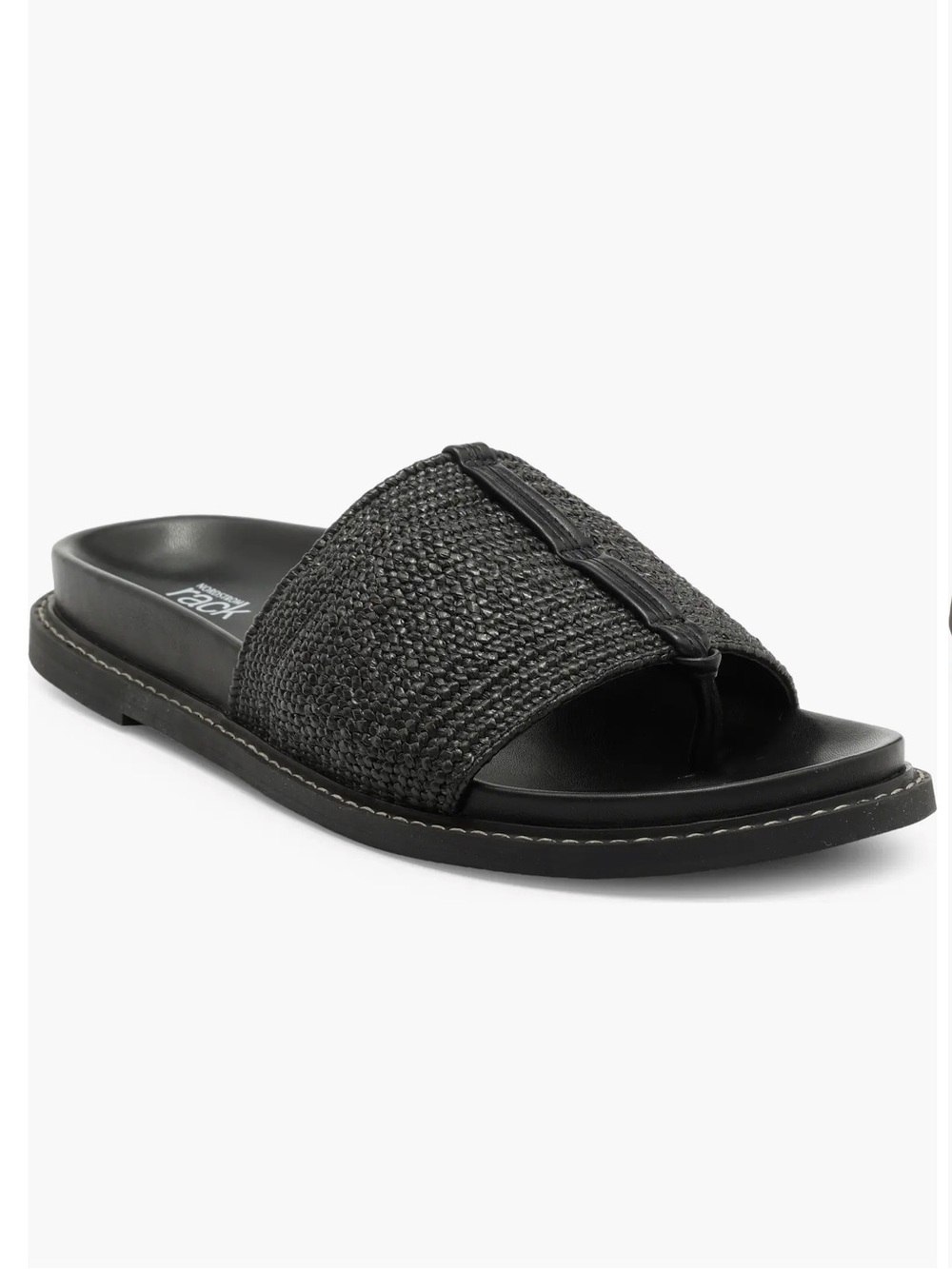 Nordstrom Woven Toe-Loop Slide Sandal - Black